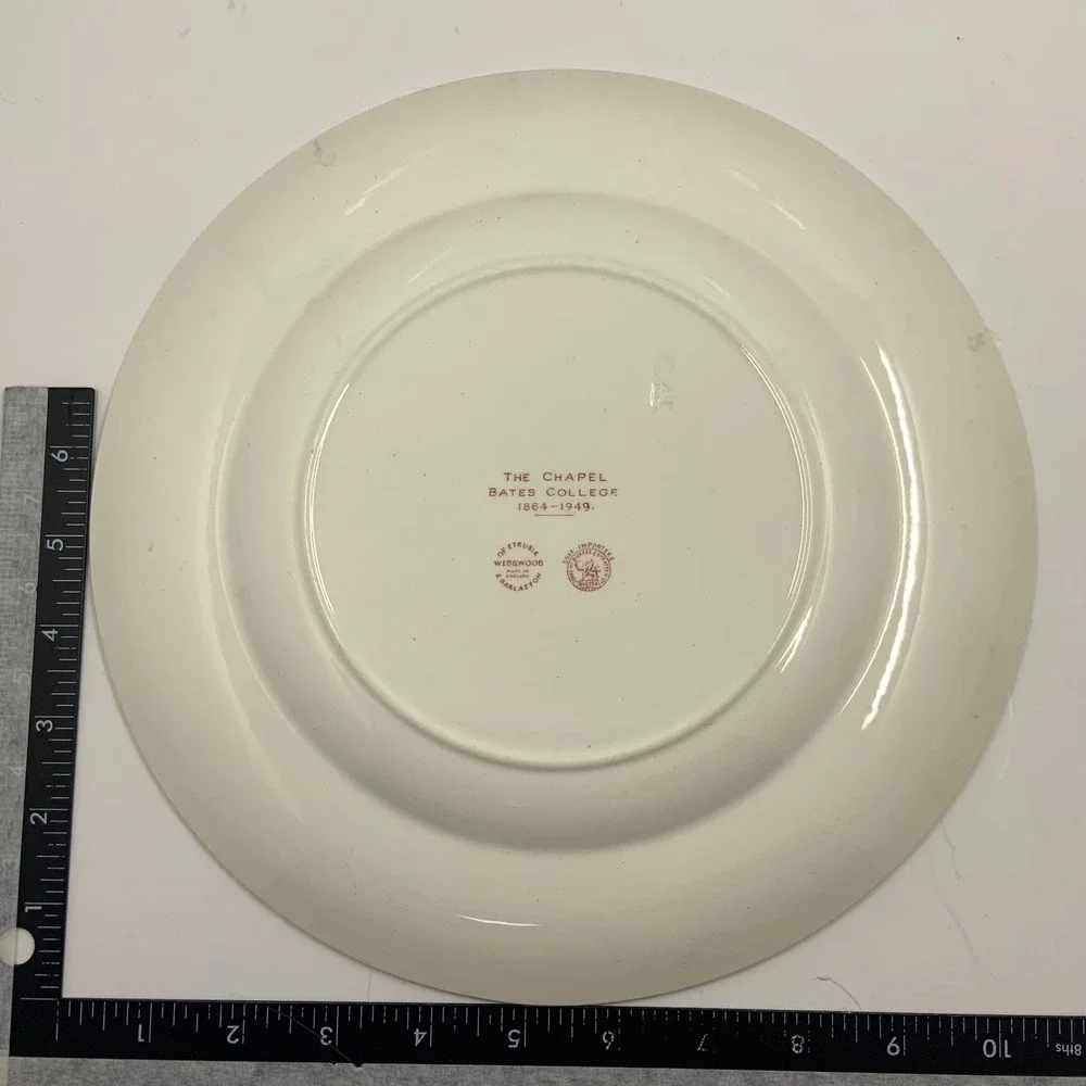 Vintage Wedgwood Bates College The Chapel 1864-1949 Ceramic Red 10.5 in